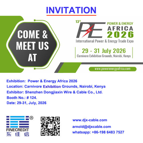 последние новости компании о Кабель Shenzhen DJX примет участие в выставке Power & Energy Africa 2026 в Кении