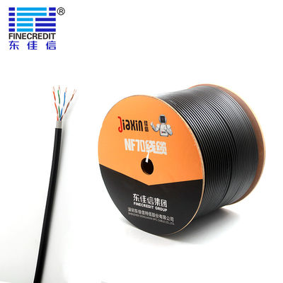 Outdoor Copper Communication Cable , Black Cat5e Network Cable Cat 5e FTP/Cat 5e UTP